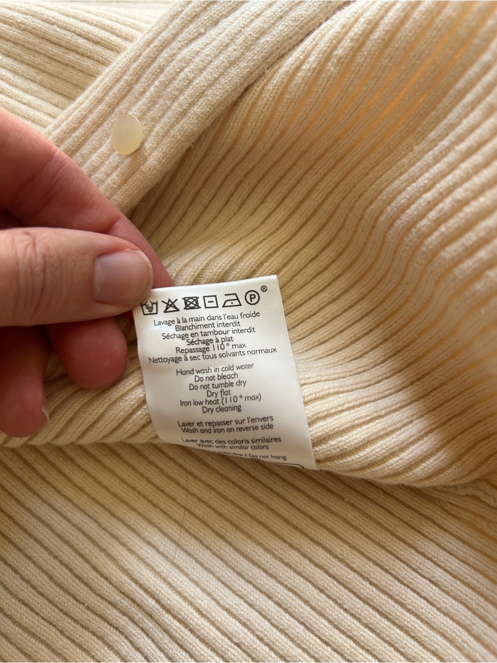 NWT Sezane Kylie Cardigan Cream Cotton Blend M - Picture 6 of 9